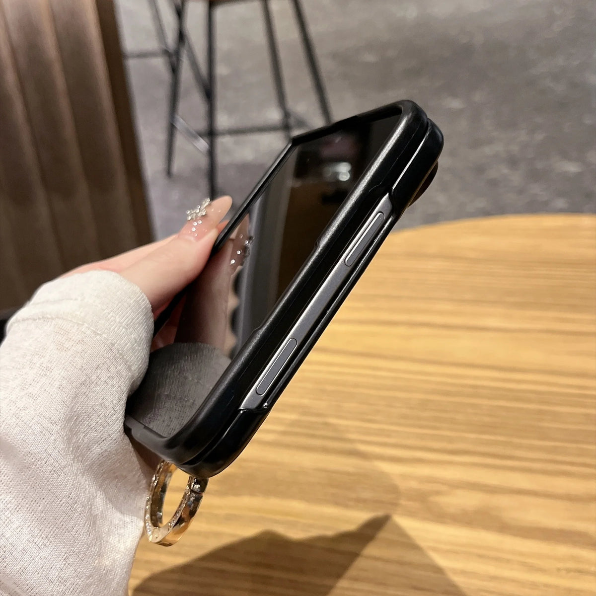 Luxury Fashion Glitter Diamond Frosted Phone Case for iPhone Duo 18 Fold for Magsafe Ring Holder Shockproof Protect Back Cover
