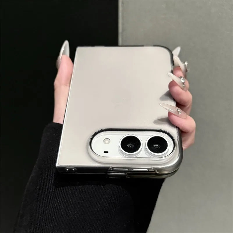 For iPhone Duo Case Luxury Men Women Ultra Thin Slim Matte PP Cover for iPhone Duo 18 Fold Transparent Shockproof Cases