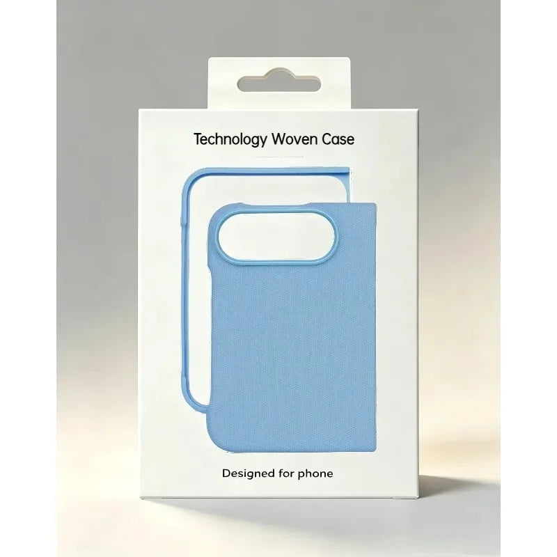 1:1 Original Replica Technology Woven Texture Magnetic Fold Phone Case For iPhone Duo For Magsafe Charging Shockproof Cover