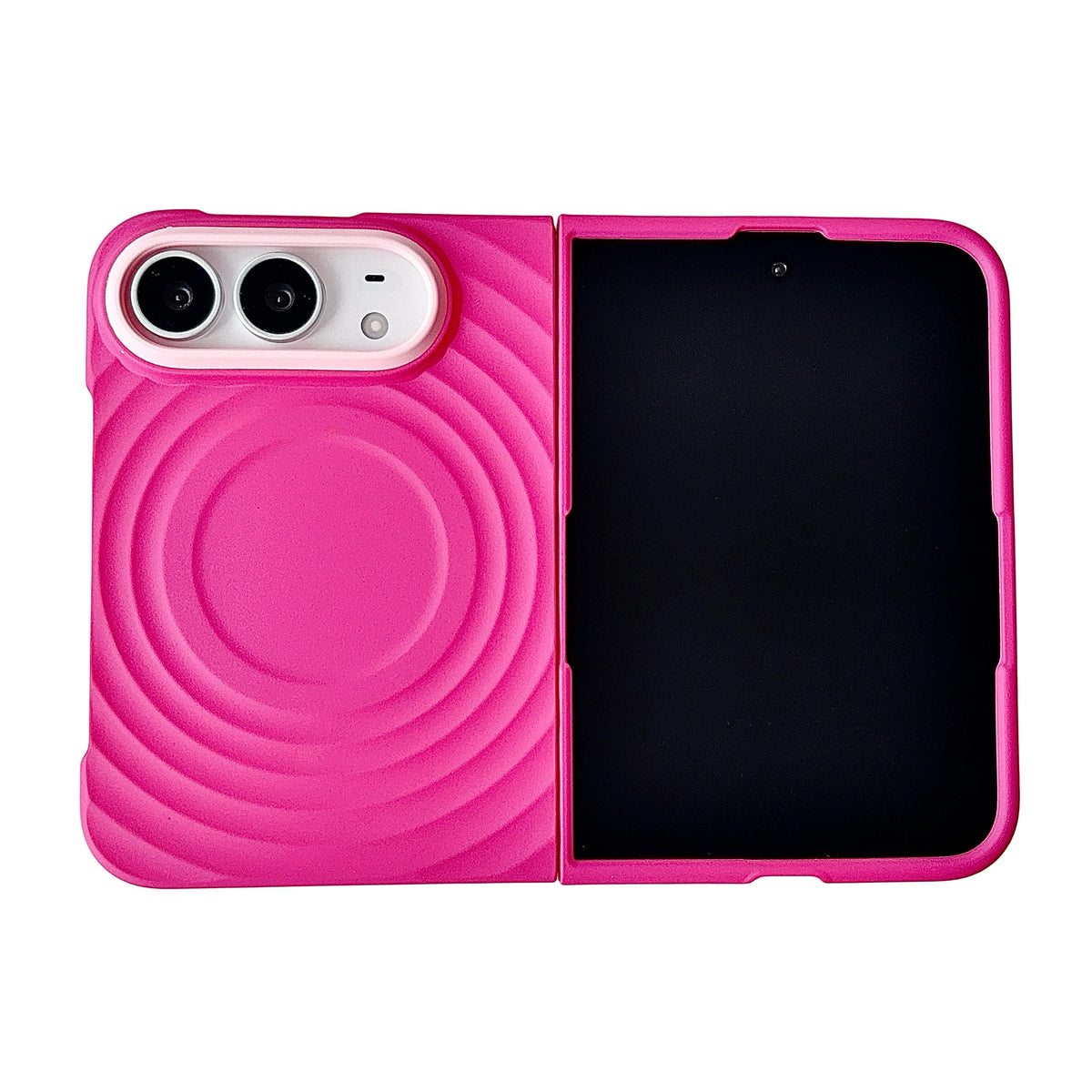 Case For Apple iPhone Duo For Foldable iPhone Duo For Magsafe With  Magnetic Ring Ripples Stand Luxury Silicone Ripples Cover