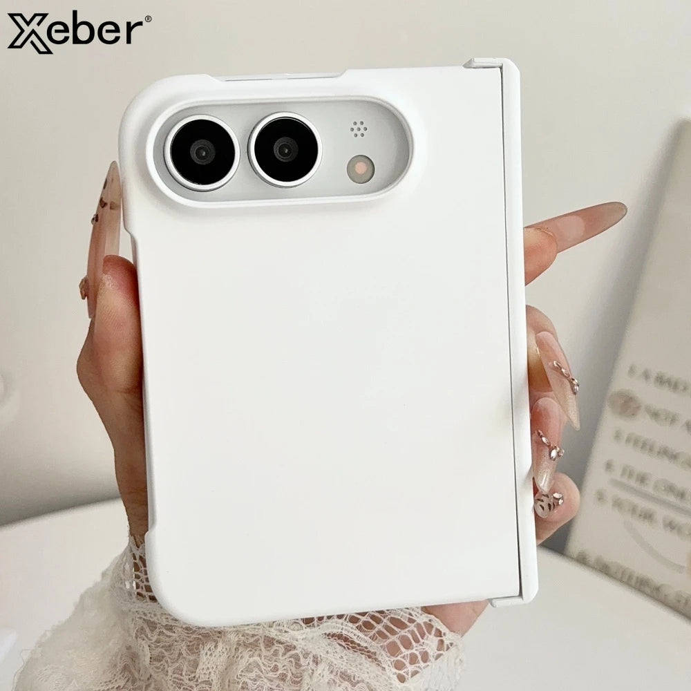 For iPhone Duo Phone Case Matte Solid Color Matte Folding Hinge Protection Shockproof Hard PC Bumper Back Cover For iPhone Duo