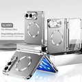 High-Grade Magnetic Plating Hinge Protection Phone Case for iPhone Duo for Magsafe Bracket Cover With Front Screen Tempered Film
