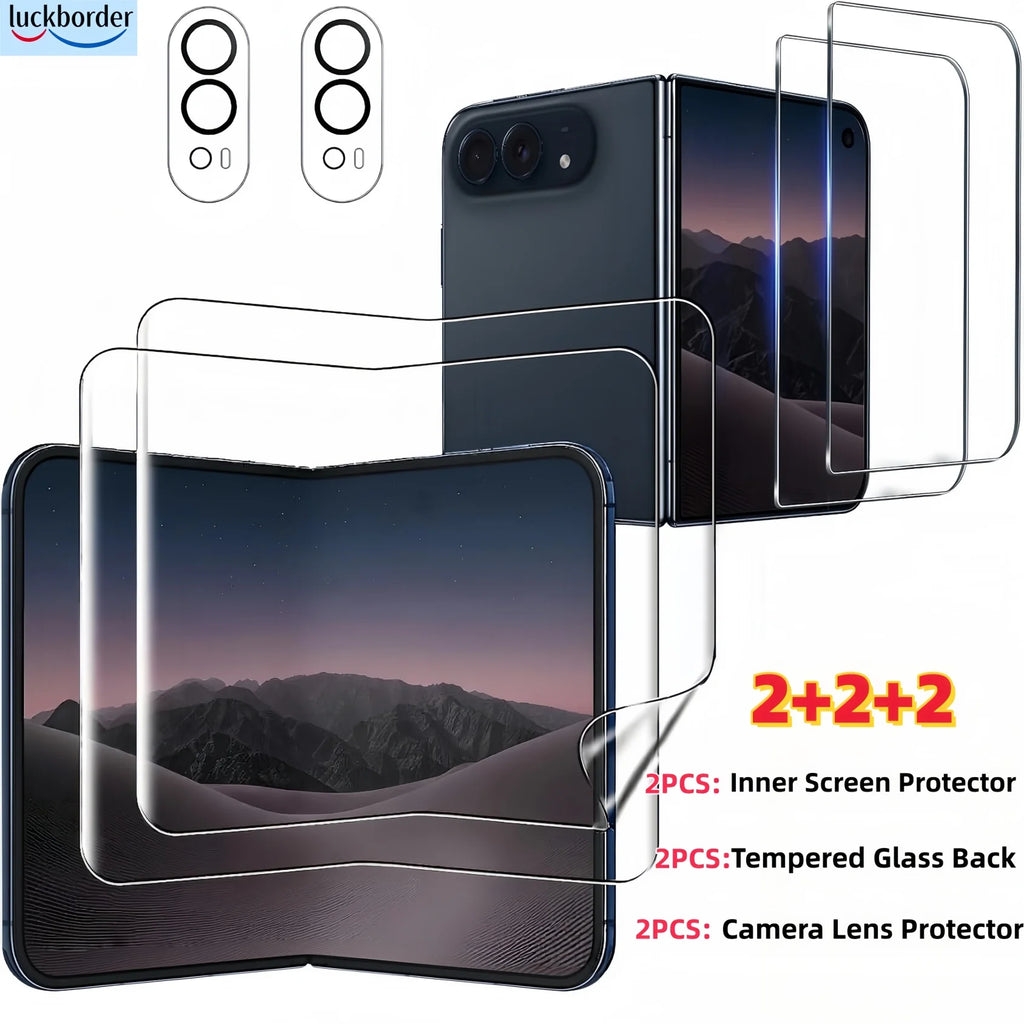 2+2+2 Inner Screen Protector for iPhone Duo,Tempered Glass Back 9H+Hardness,with Camera Lens Protector