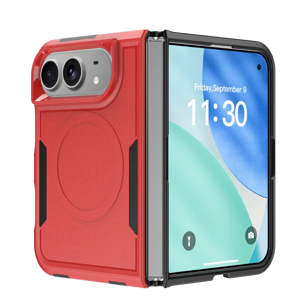 New Fashion Solid Color Anti-Fingerprint Fold Matte Magnetic Phone Case For iPhone Duo Supports Wireless Charging Sturdy Durable
