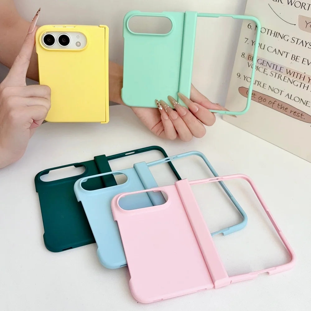 For iPhone Duo Phone Case Matte Solid Color Matte Folding Hinge Protection Shockproof Hard PC Bumper Back Cover For iPhone Duo