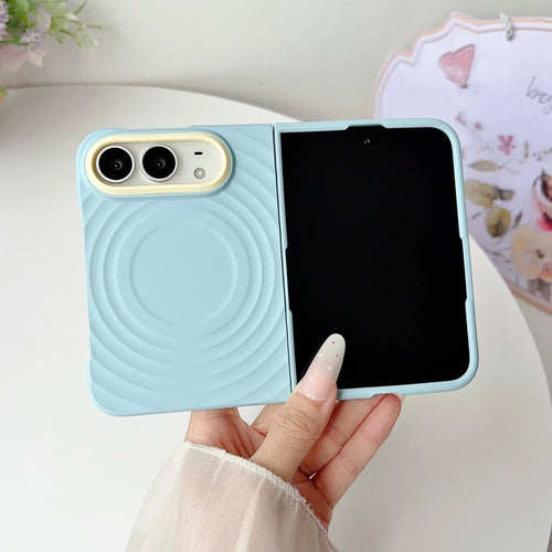 Case For Apple iPhone Duo For Foldable iPhone Duo For Magsafe With  Magnetic Ring Ripples Stand Luxury Silicone Ripples Cover