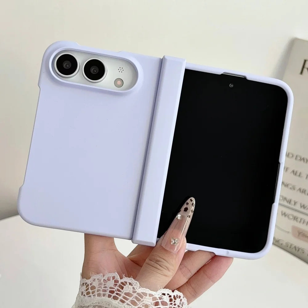 For iPhone Duo Phone Case Matte Solid Color Matte Folding Hinge Protection Shockproof Hard PC Bumper Back Cover For iPhone Duo