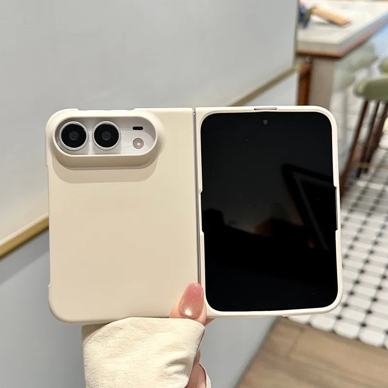 For iPhone Duo Case Cute Macaron Solid Color Frosted Skin Feel PC Case for iPhone Duo Fold Slim Matte Shockproof Full Body Cover