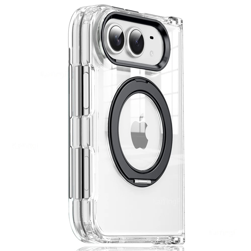 Clear MagSafe Case with Rotating Holder for iPhone Duo