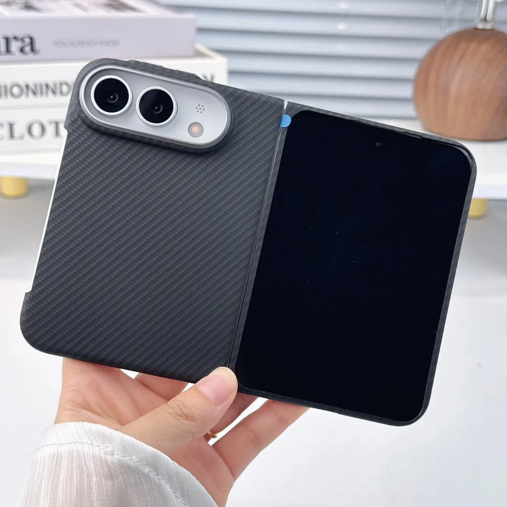 Business Design Carbon Fiber Texture Phone Case for iPhone Duo New 18 DUO 18Fold Slim Shockproof Bumper Front and Rear Cover