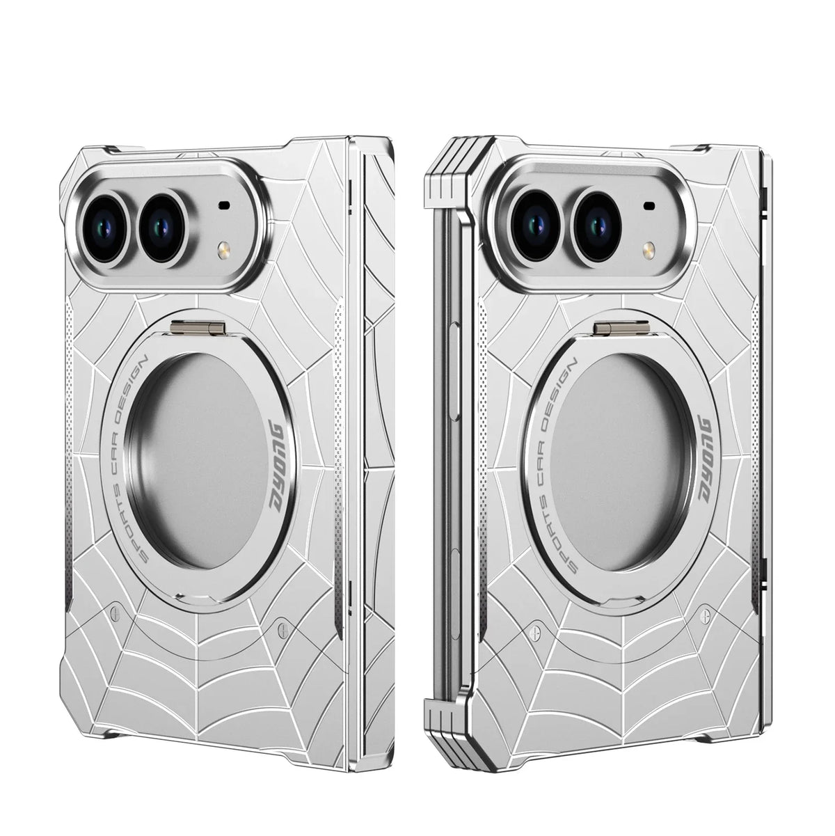 Case For iPhone Duo  Aluminum Alloy Spider Fold Magnetic 360° Rotating Stand Hinge Fully Enclosed Protection Cover Funda