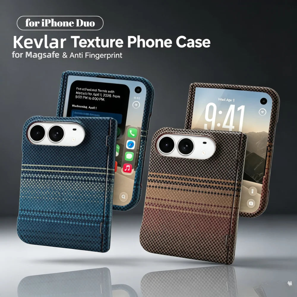 Slim Carbon-Texture MagSafe Case for iPhone Duo