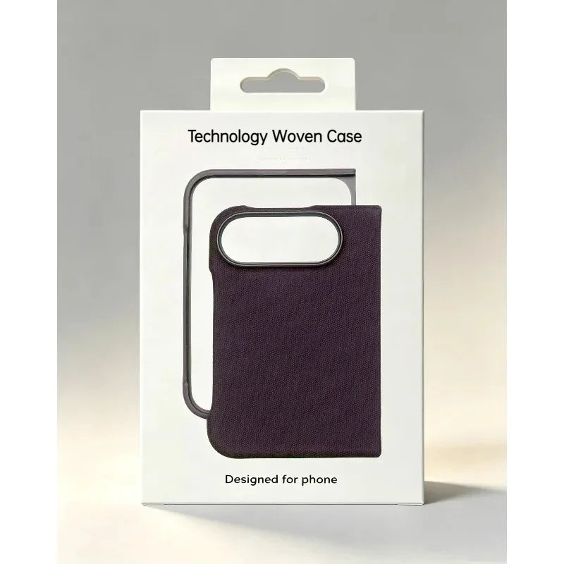 1:1 Original Replica Technology Woven Texture Magnetic Fold Phone Case For iPhone Duo For Magsafe Charging Shockproof Cover