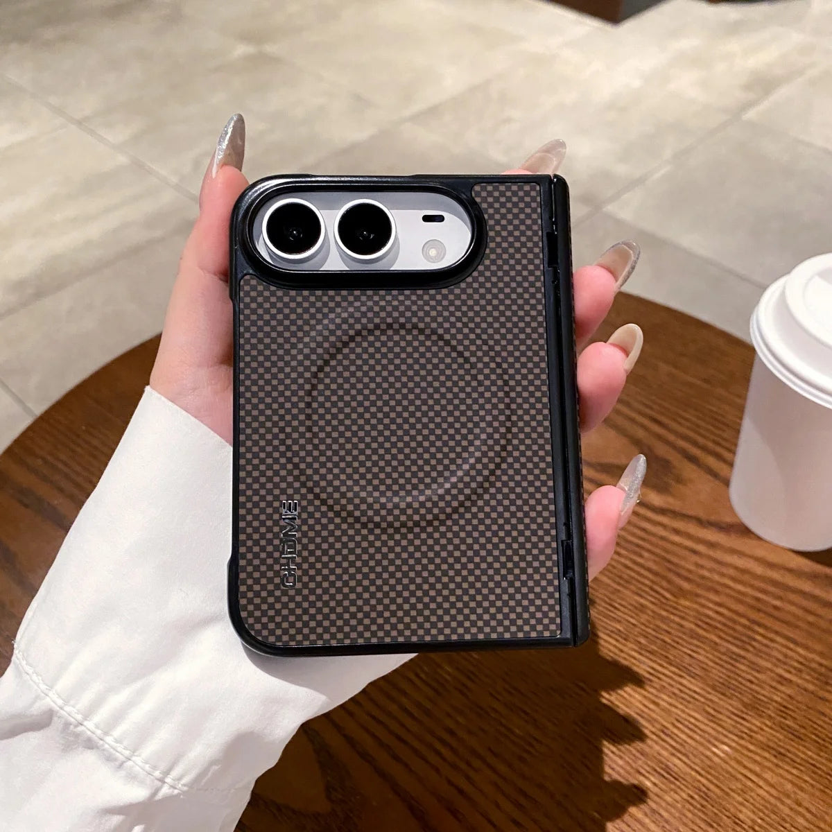 For IPhone Duo Case Luxury Leather Magnetic Phone Case for IPhone Duo 2026 TPU Silicone Shockproof Protective Back Cover