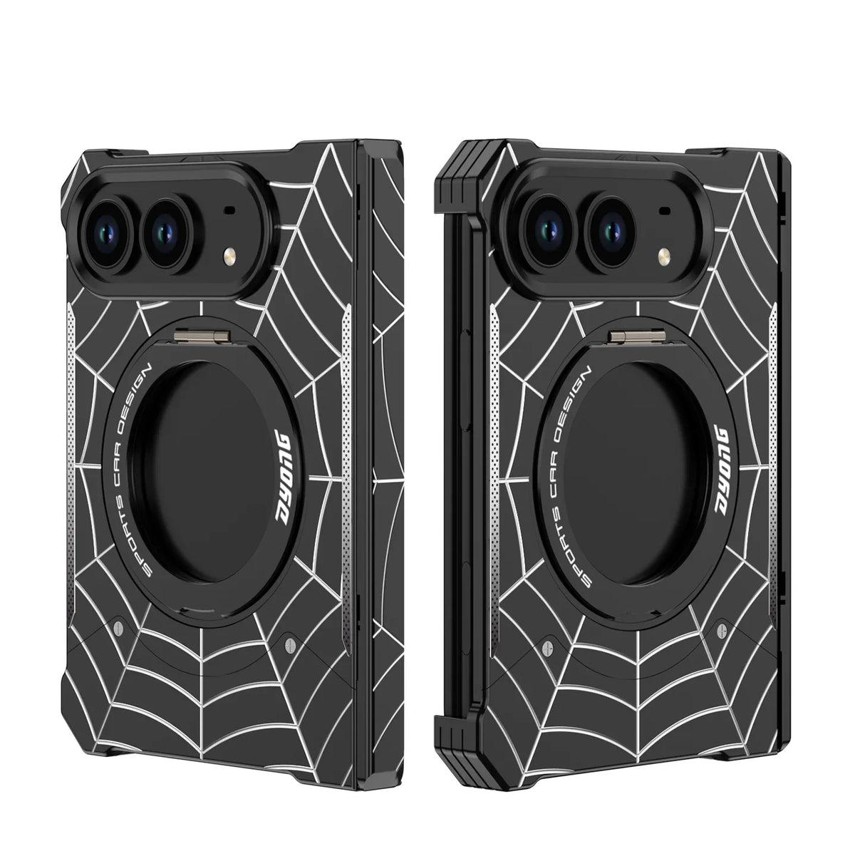 Case For iPhone Duo  Aluminum Alloy Spider Fold Magnetic 360° Rotating Stand Hinge Fully Enclosed Protection Cover Funda