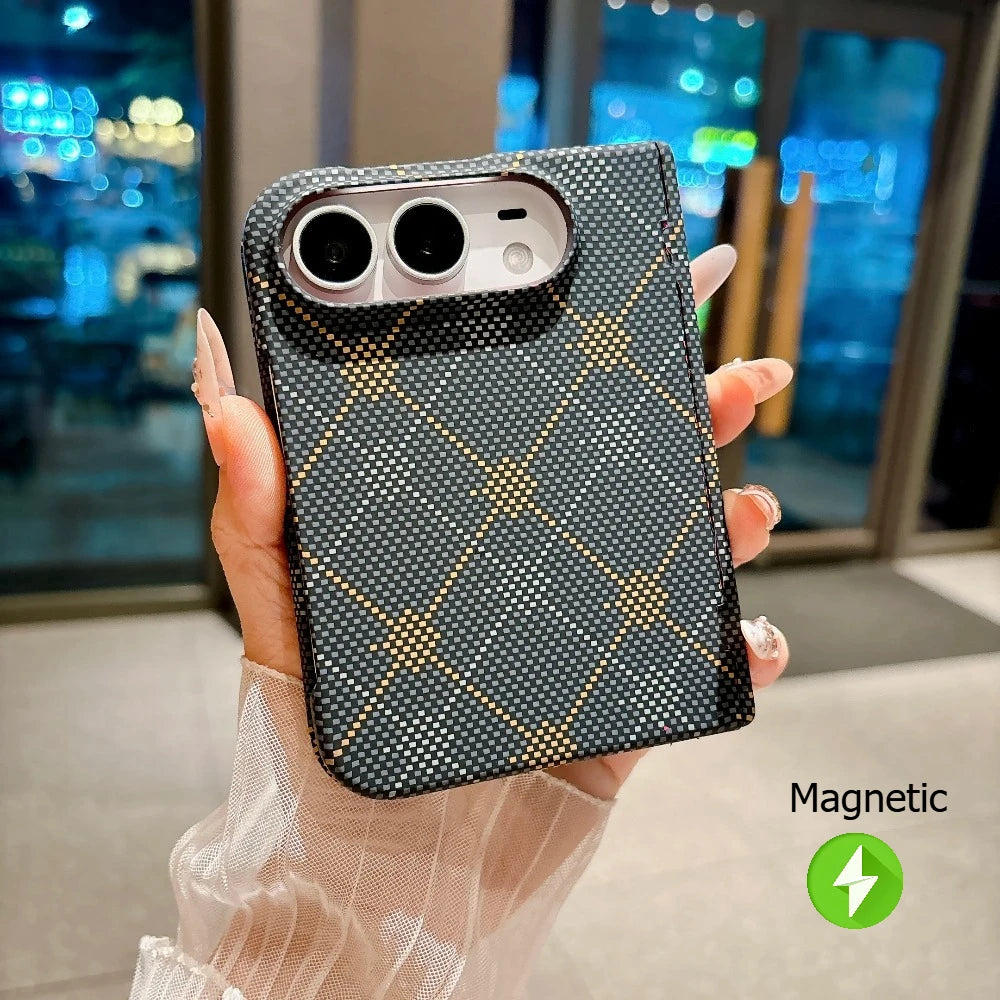 Carbon Leather MagSafe Case for iPhone Duo