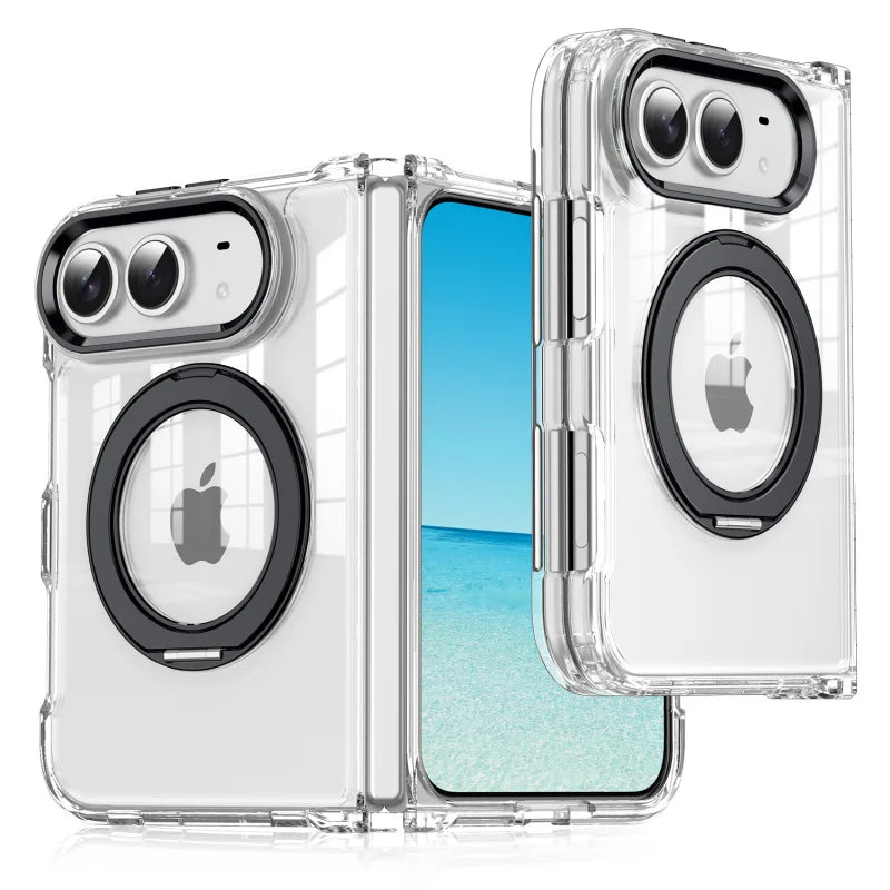 Clear MagSafe Case with Rotating Stand for iPhone Duo