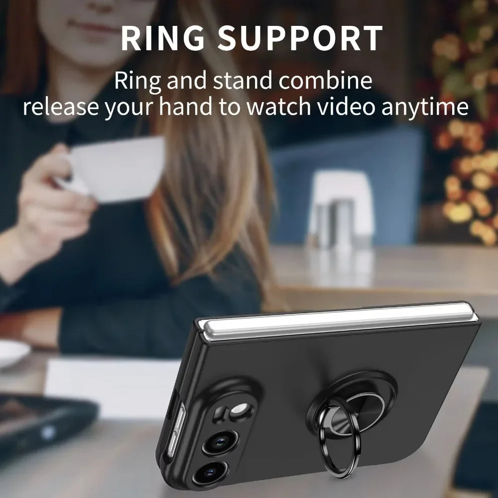 High End Ultra-thin Case For iPhone Duo with Magnetic Ring Kickstand Bracket Armor Shockproof Anti-scratch Protector Phone Cover