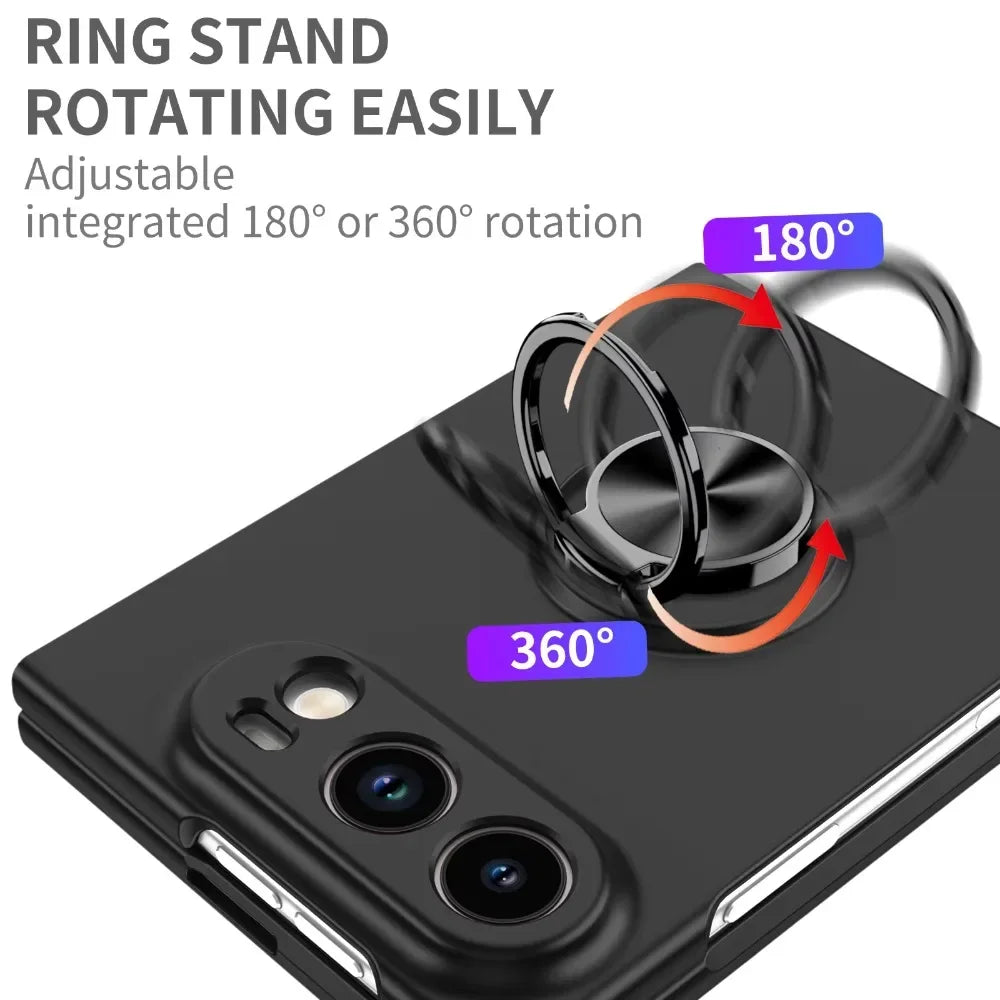 High End Ultra-thin Case For iPhone Duo with Magnetic Ring Kickstand Bracket Armor Shockproof Anti-scratch Protector Phone Cover