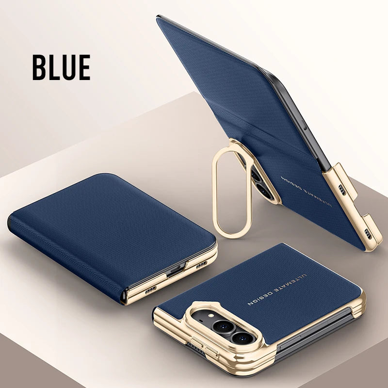 Leather Flip Case with Lens Holder for iPhone Duo