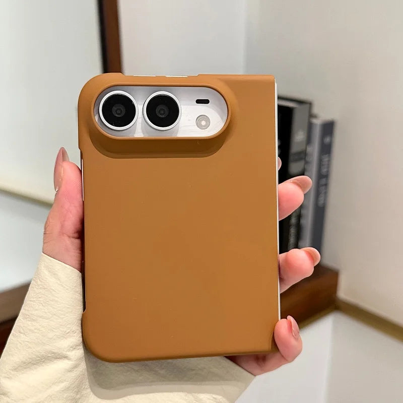 For iPhone Duo Case Fashion Solid Pure Color Frosted Slim Matte Phone Case for iPhone Duo 18 Fold Hard Shockproof Back Covers