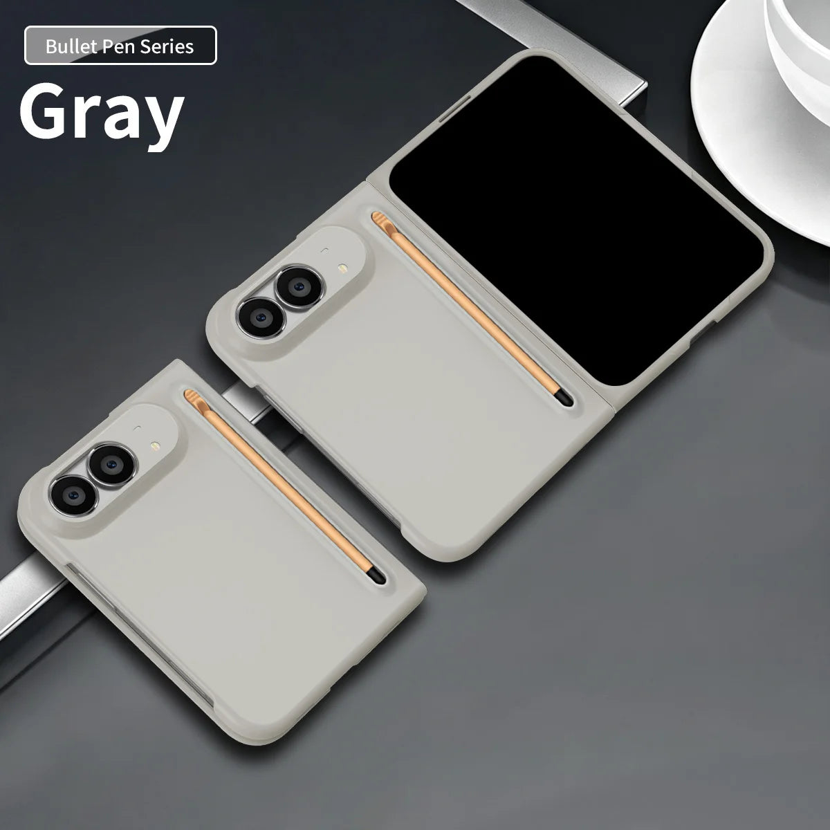 Suitable for iphone Duo with Stylus and Built-in Pen Slot, Smooth and Delicate Feel, Full Protection, Simple Solid Color Design,