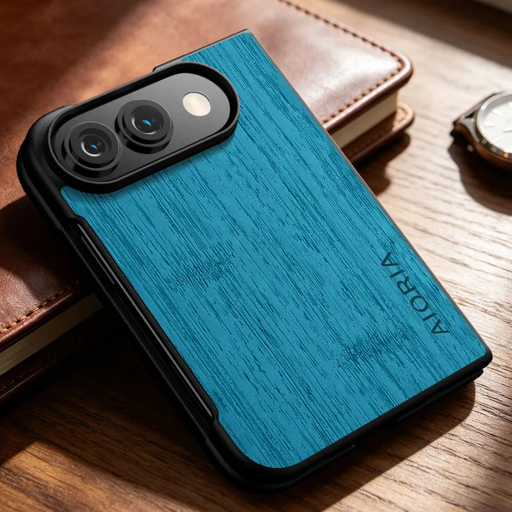 Wood-Grain Leather Case for iPhone Duo