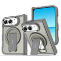 For Iphone Duo Luxury Transparent Burgundy for Magsafe Bracket Phone Case for Iphone Duo Shockproof Magnetic Holder Cover