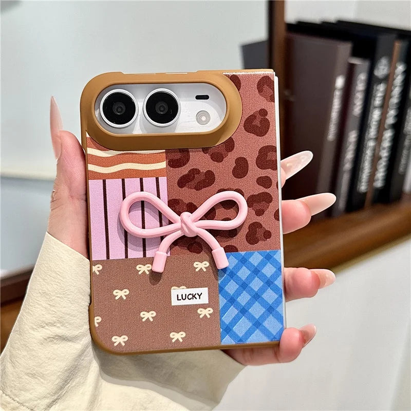 Plaid Bow Accent Case for iPhone Duo