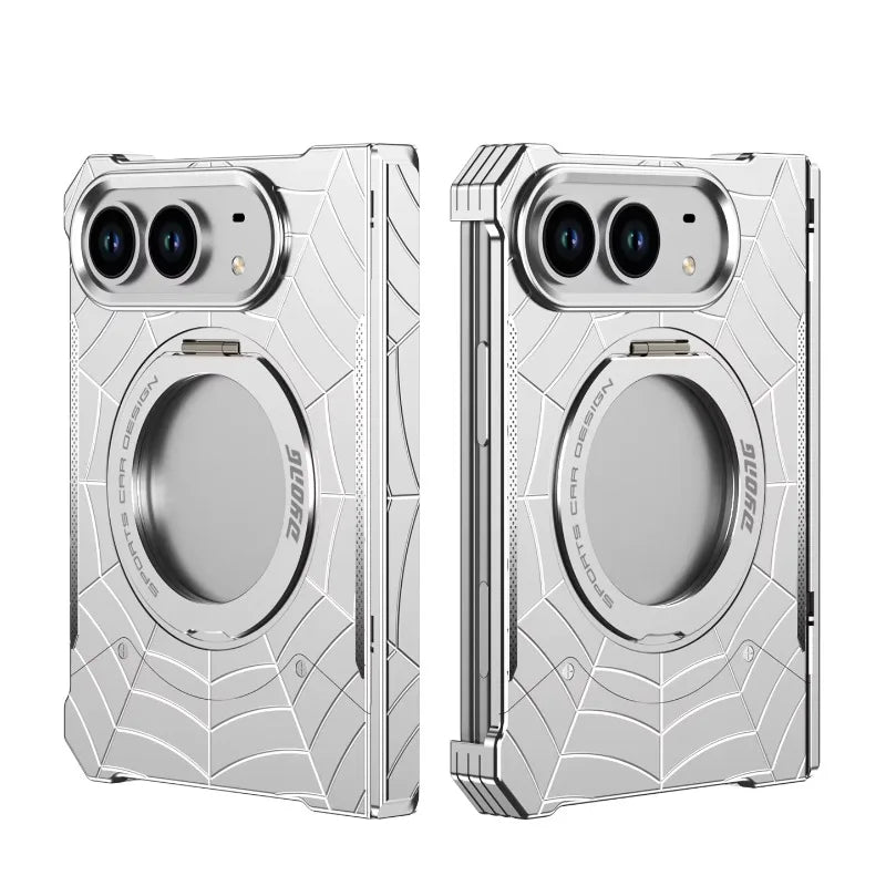 Case For iPhone Duo  Aluminum Alloy Spider Fold Magnetic 360° Rotating Stand Hinge Fully Enclosed Protection Cover Funda