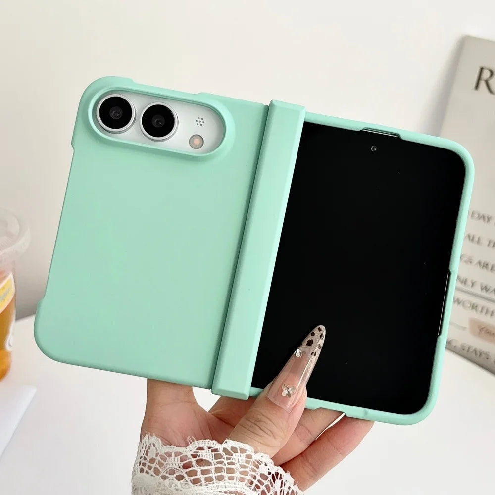 For iPhone Duo Phone Case Matte Solid Color Matte Folding Hinge Protection Shockproof Hard PC Bumper Back Cover For iPhone Duo