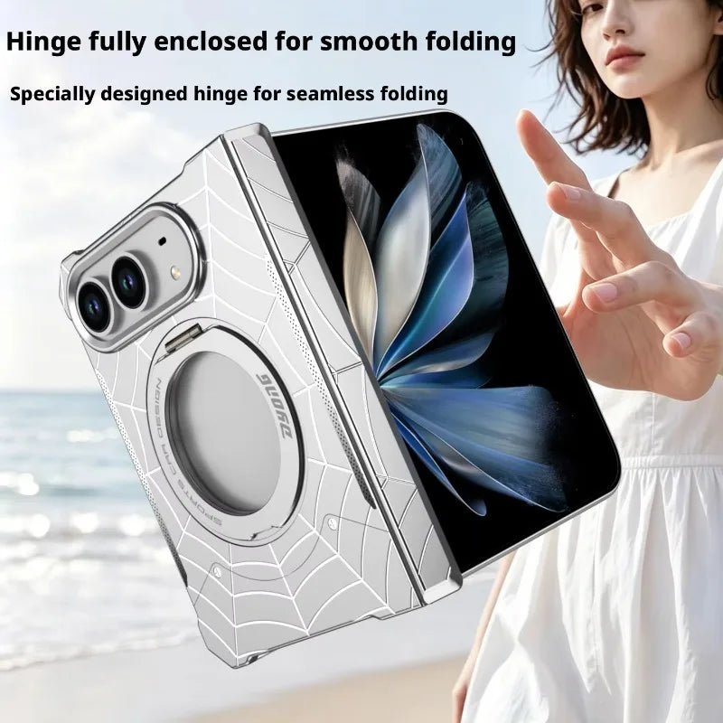 Case For iPhone Duo  Aluminum Alloy Spider Fold Magnetic 360° Rotating Stand Hinge Fully Enclosed Protection Cover Funda