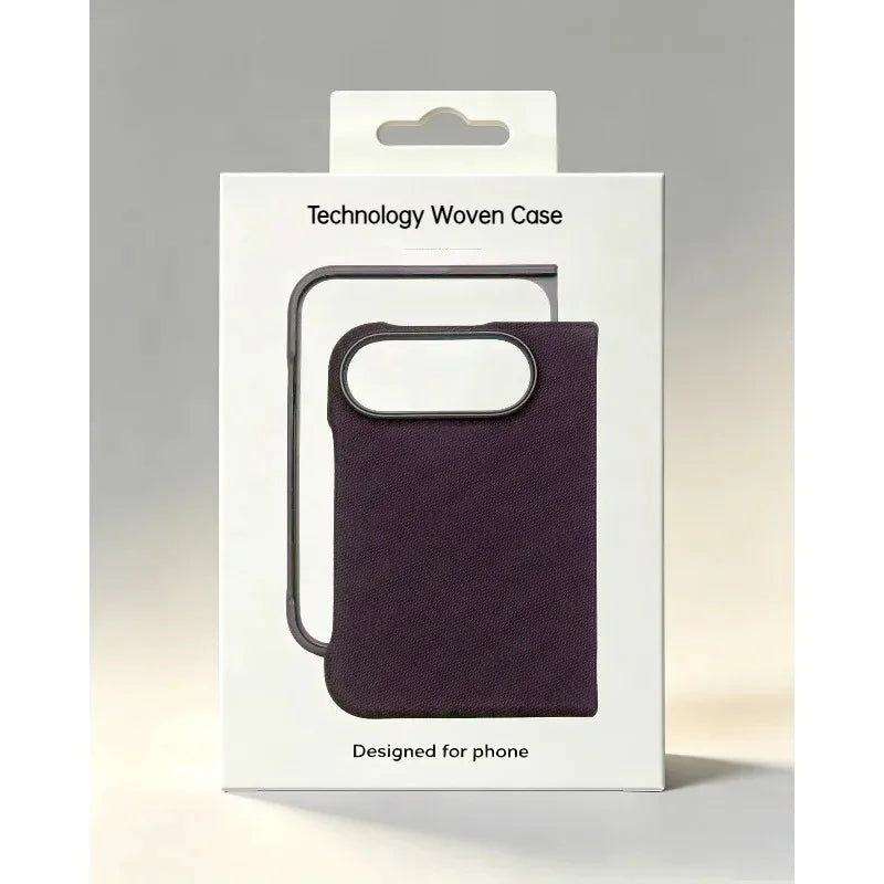 1:1 Original Replica Technology Woven Texture Magnetic Fold Phone Case For iPhone Duo For Magsafe Charging Shockproof Cover