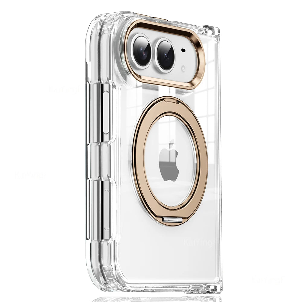Clear MagSafe Case with Rotating Holder for iPhone Duo