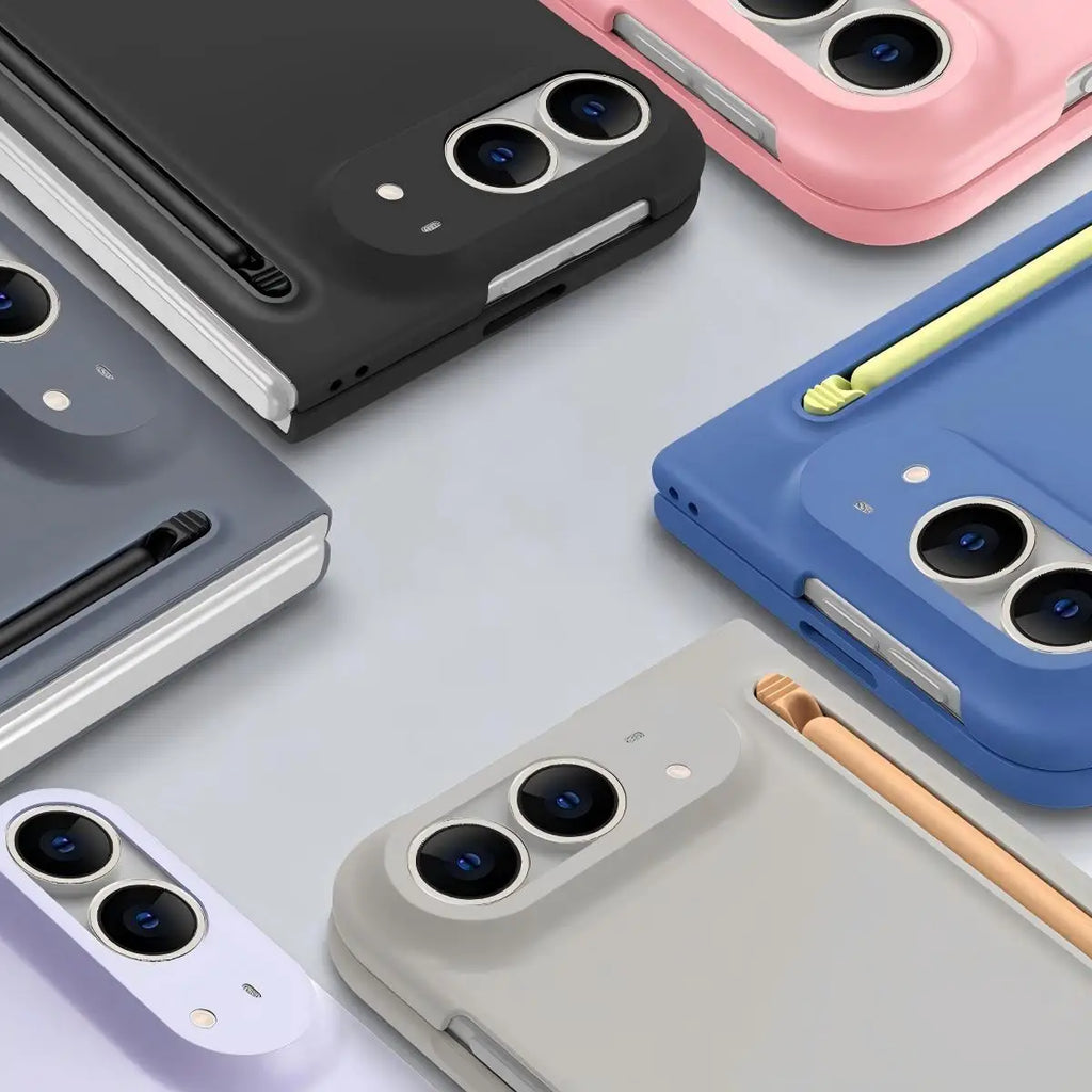 Suitable for iphone Duo with Stylus and Built-in Pen Slot, Smooth and Delicate Feel, Full Protection, Simple Solid Color Design,