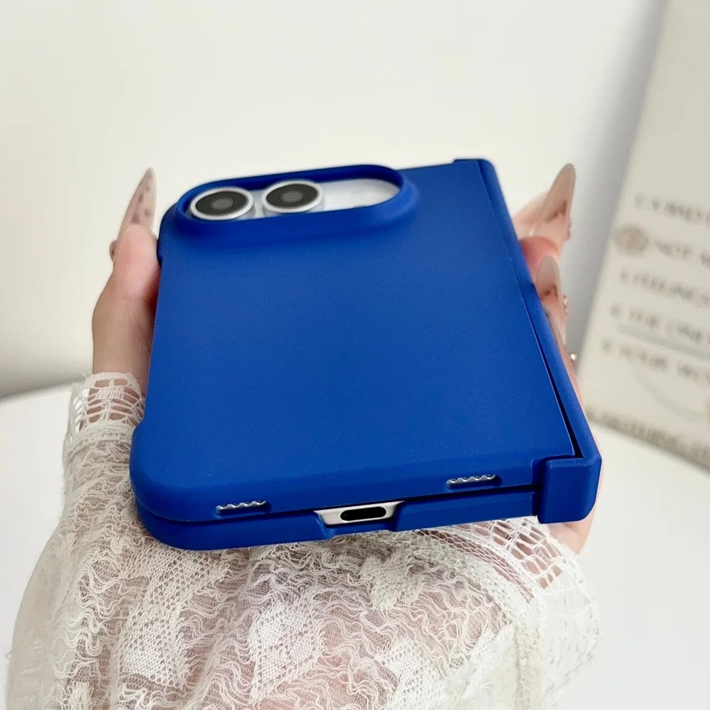 For iPhone Duo Phone Case Matte Solid Color Matte Folding Hinge Protection Shockproof Hard PC Bumper Back Cover For iPhone Duo