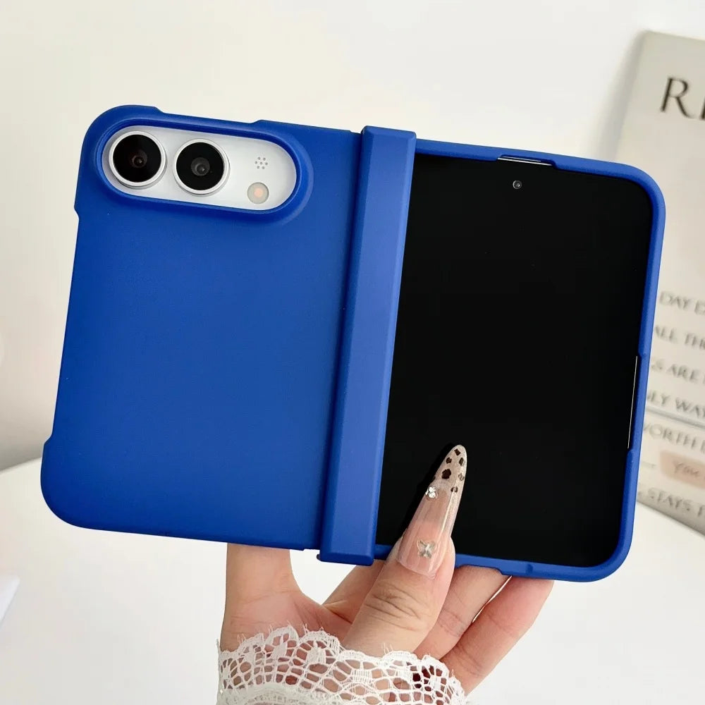For iPhone Duo Phone Case Matte Solid Color Matte Folding Hinge Protection Shockproof Hard PC Bumper Back Cover For iPhone Duo