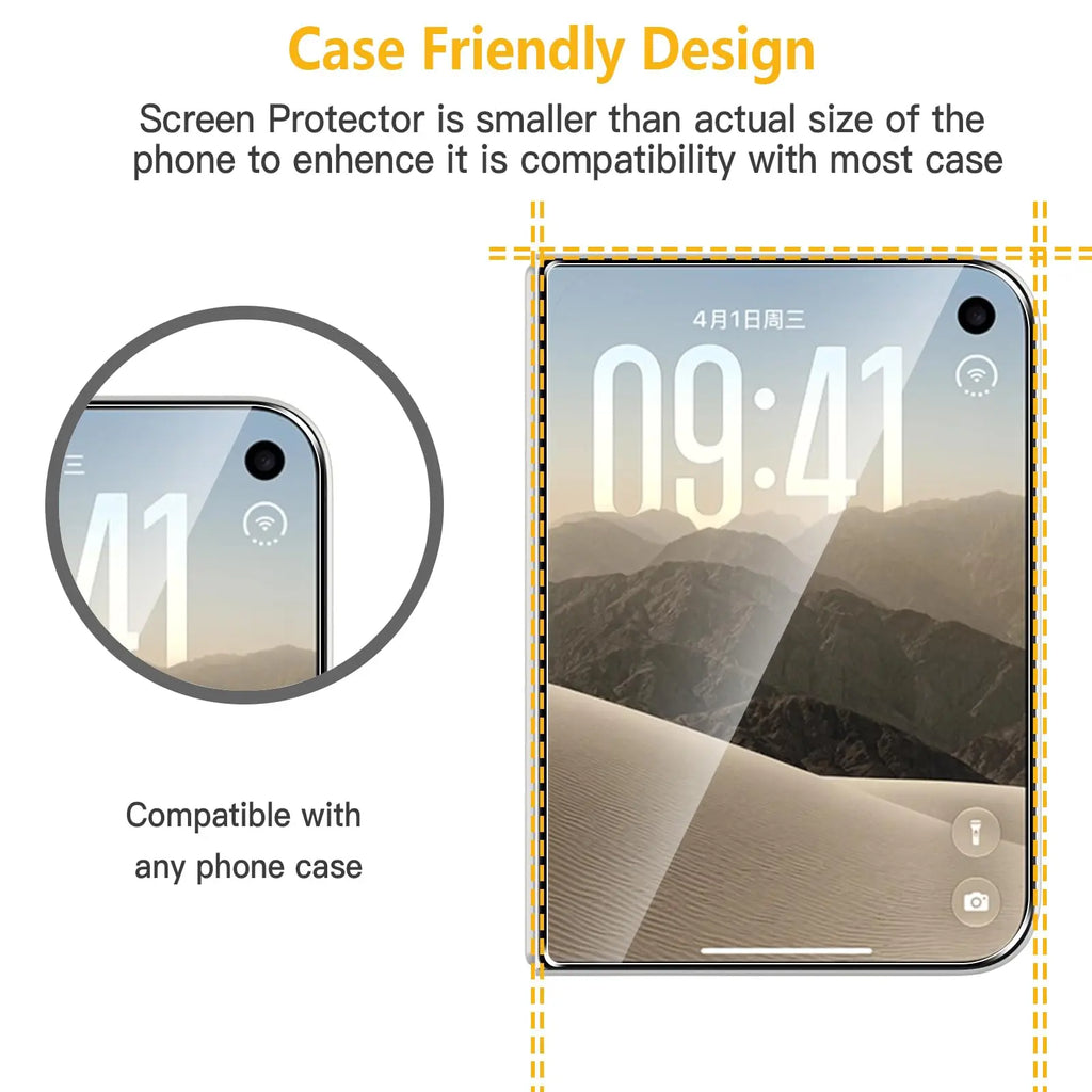 Screen Protector For iPhone Duo Folded Screen 5.4 Inches Tempered Glass HD 9H Transparent Clear Anti Scratch Case Friendly