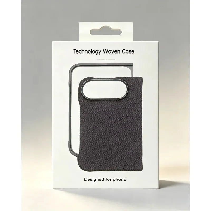 1:1 Original Replica Technology Woven Texture Magnetic Fold Phone Case For iPhone Duo For Magsafe Charging Shockproof Cover
