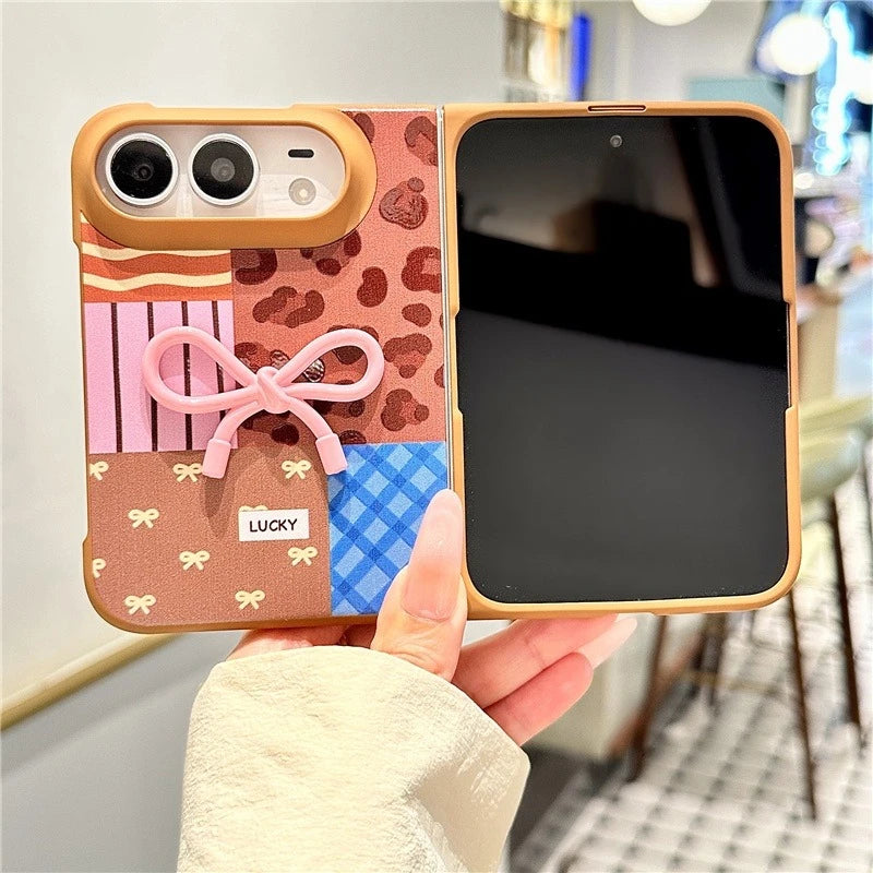 Plaid Bow Accent Case for iPhone Duo