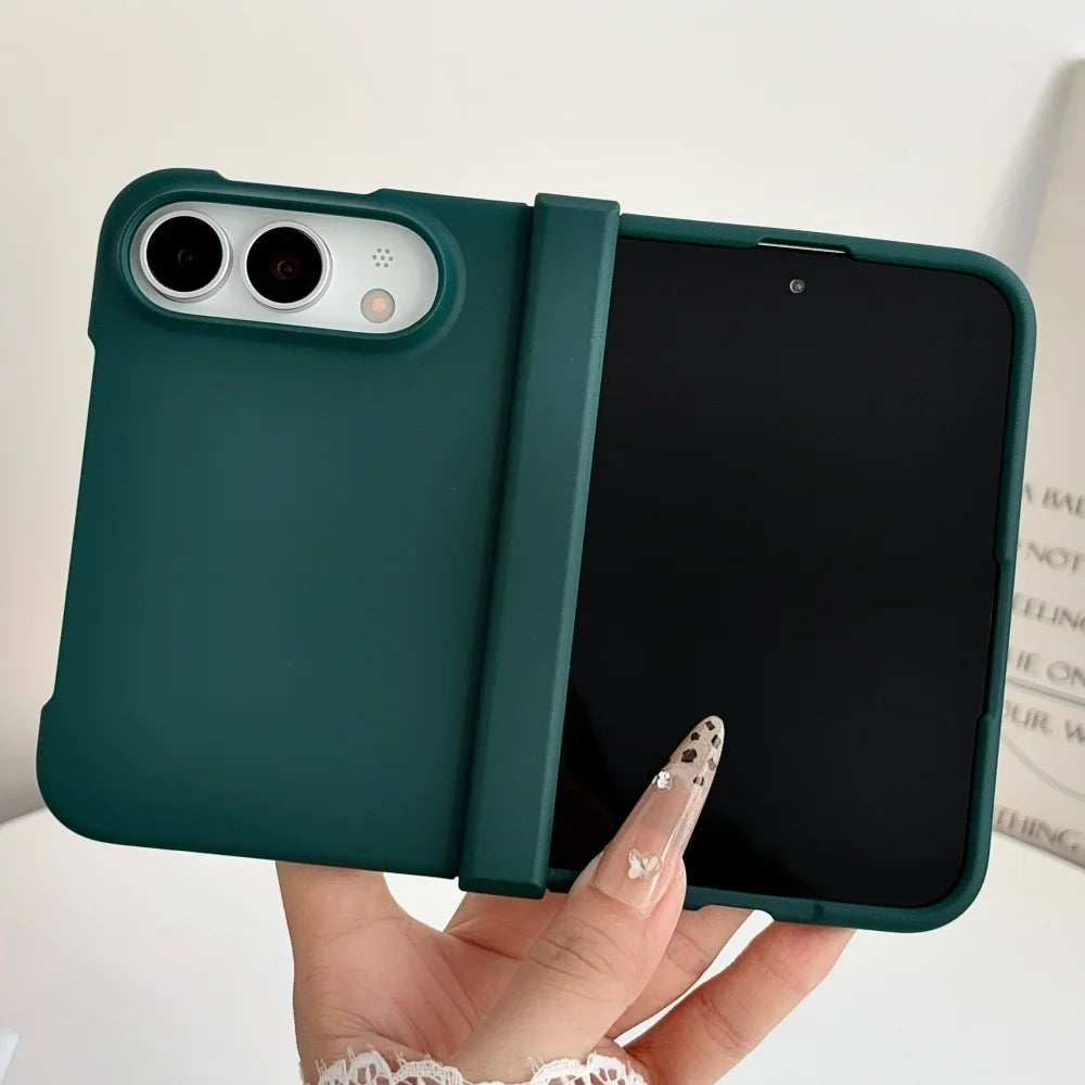 For iPhone Duo Phone Case Matte Solid Color Matte Folding Hinge Protection Shockproof Hard PC Bumper Back Cover For iPhone Duo