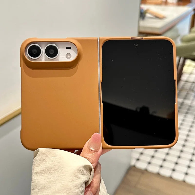 For iPhone Duo Case Cute Macaron Solid Color Frosted Skin Feel PC Case for iPhone Duo Fold Slim Matte Shockproof Full Body Cover