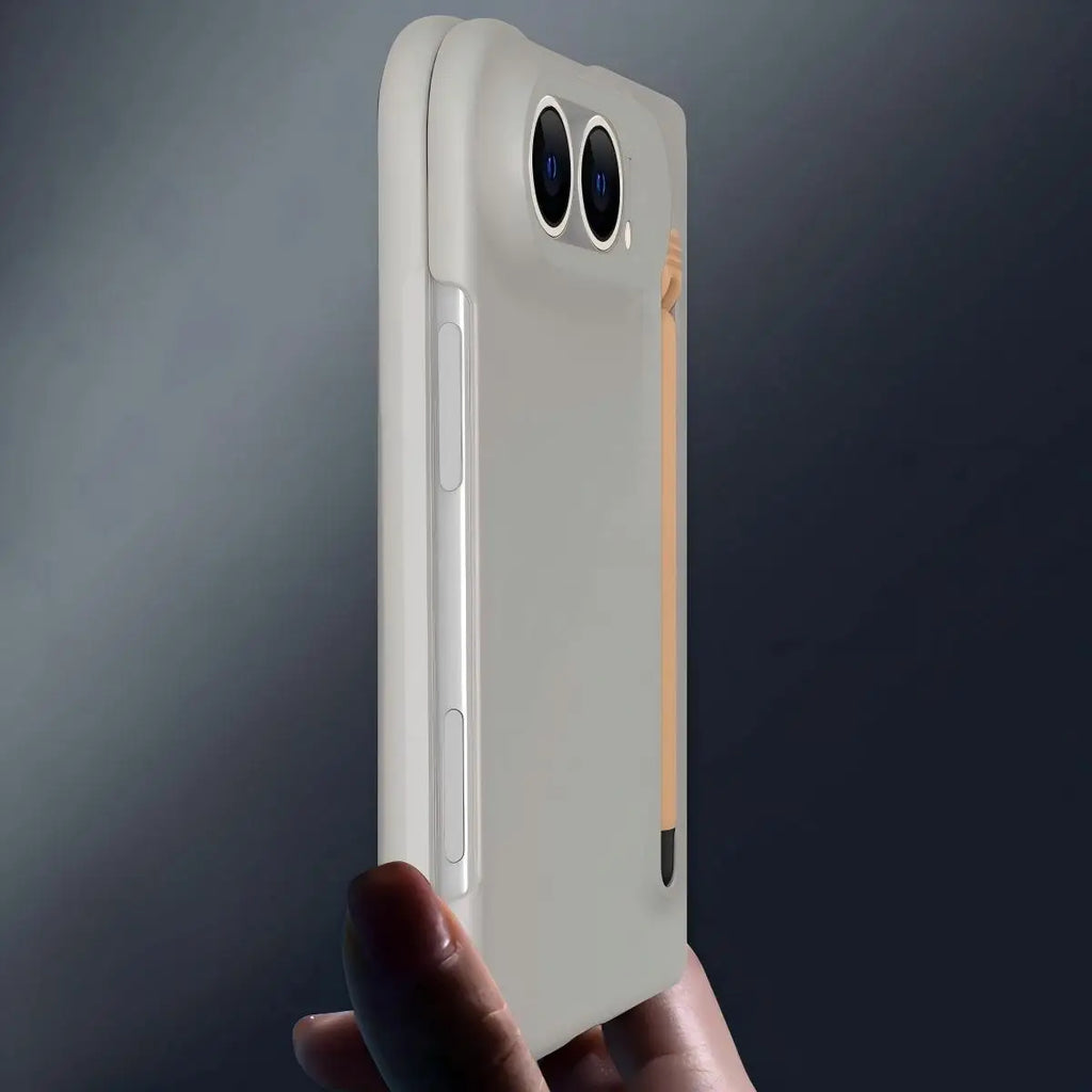Suitable for iphone Duo with Stylus and Built-in Pen Slot, Smooth and Delicate Feel, Full Protection, Simple Solid Color Design,
