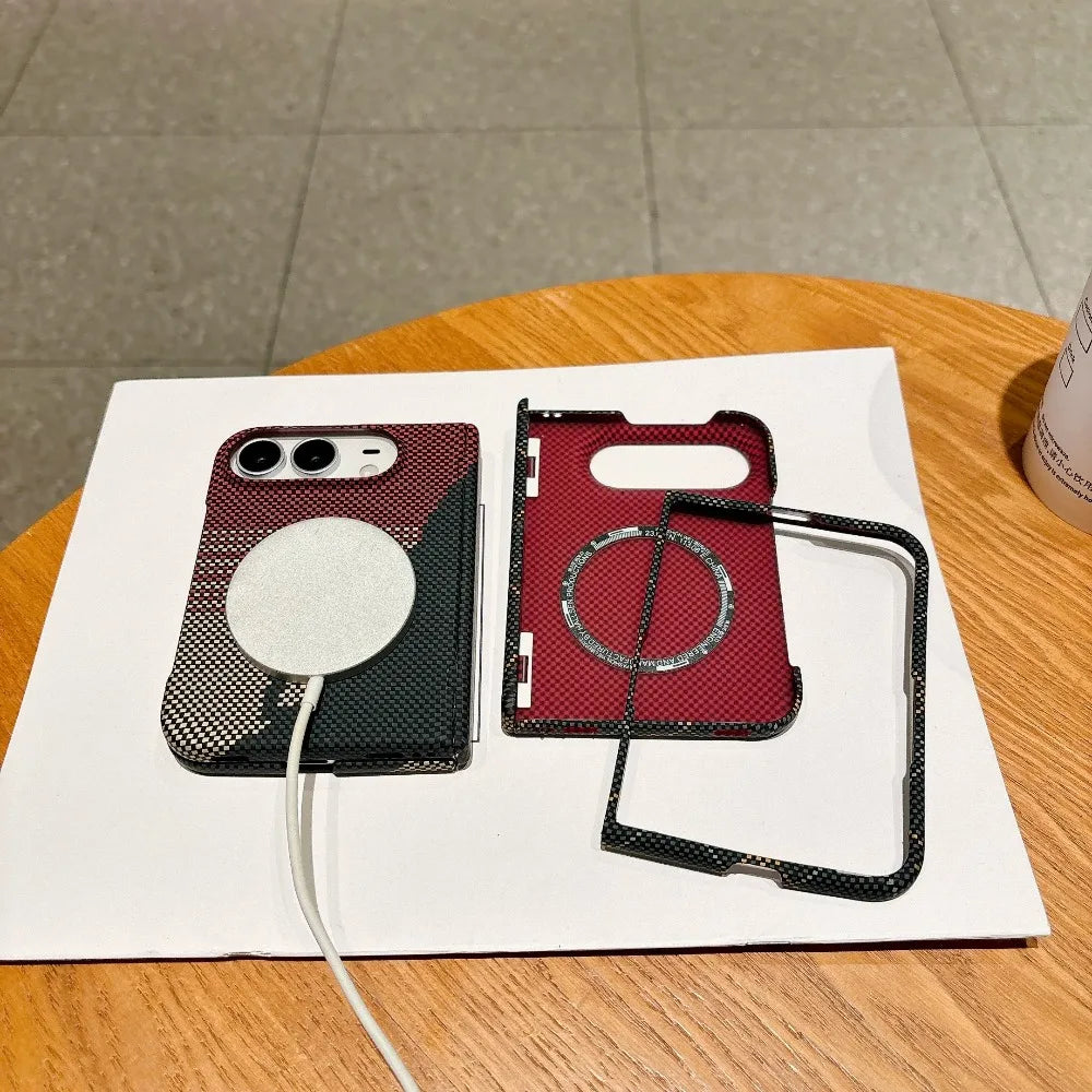 Carbon Leather MagSafe Case for iPhone Duo