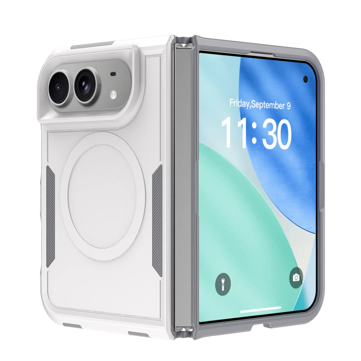 New Fashion Solid Color Anti-Fingerprint Fold Matte Magnetic Phone Case For iPhone Duo Supports Wireless Charging Sturdy Durable