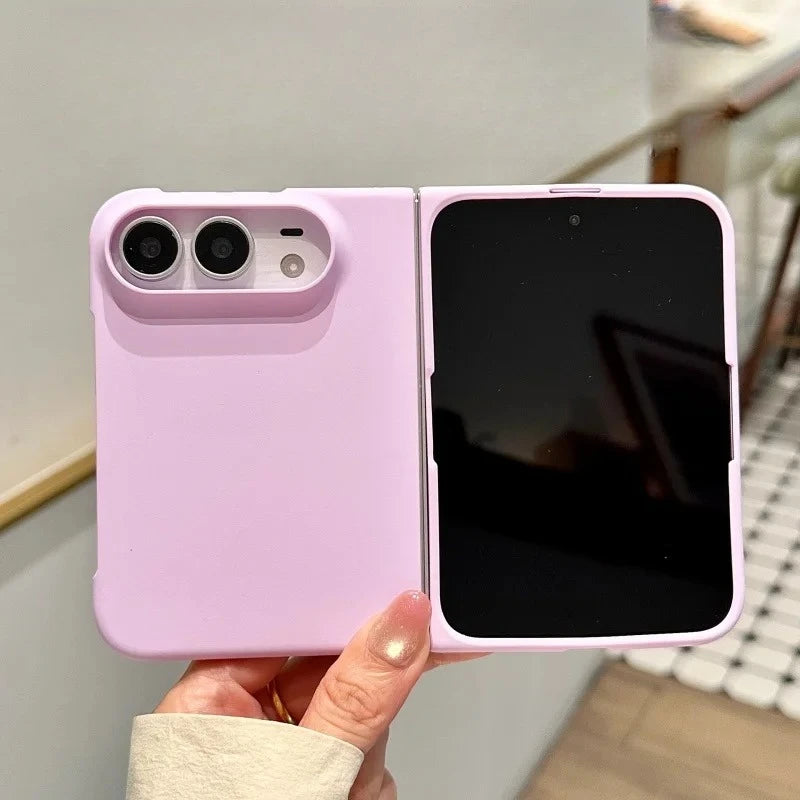 For iPhone Duo Case Cute Macaron Solid Color Frosted Skin Feel PC Case for iPhone Duo Fold Slim Matte Shockproof Full Body Cover