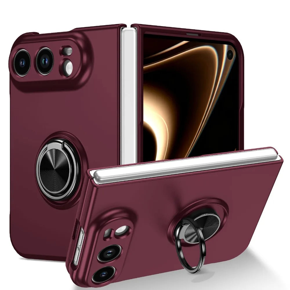 High End Ultra-thin Case For iPhone Duo with Magnetic Ring Kickstand Bracket Armor Shockproof Anti-scratch Protector Phone Cover